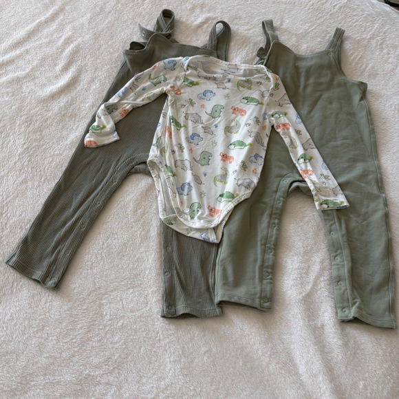 Angel Dear Other - Angel Dear Baby Dinosaur Long Sleeve Bodysuit  2 RompersSet 18-24 Months Green‎